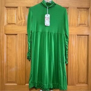 Skunkfunk Long Sleeve Green Dress Size 4 NWT